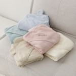 Organic Baby Hooded Towel - Milk Tea